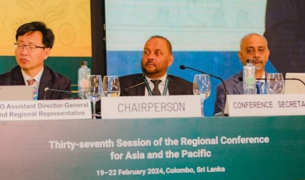Minister of Agriculture and Plantation Mr. Mahinda Amaraweera appointed as a Chairman of 37th session on Asia Pacific Regional Conference on UNFAO today.